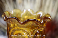 Load image into Gallery viewer, L.E Smith Amber Moon Stars Glass Compote