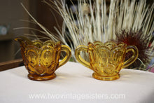 Load image into Gallery viewer, L.E Smith Glass Amber Sugar Creamer - Vintage Glass