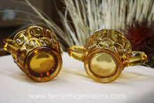 Load image into Gallery viewer, L.E Smith Glass Amber Sugar Creamer - Vintage Glass