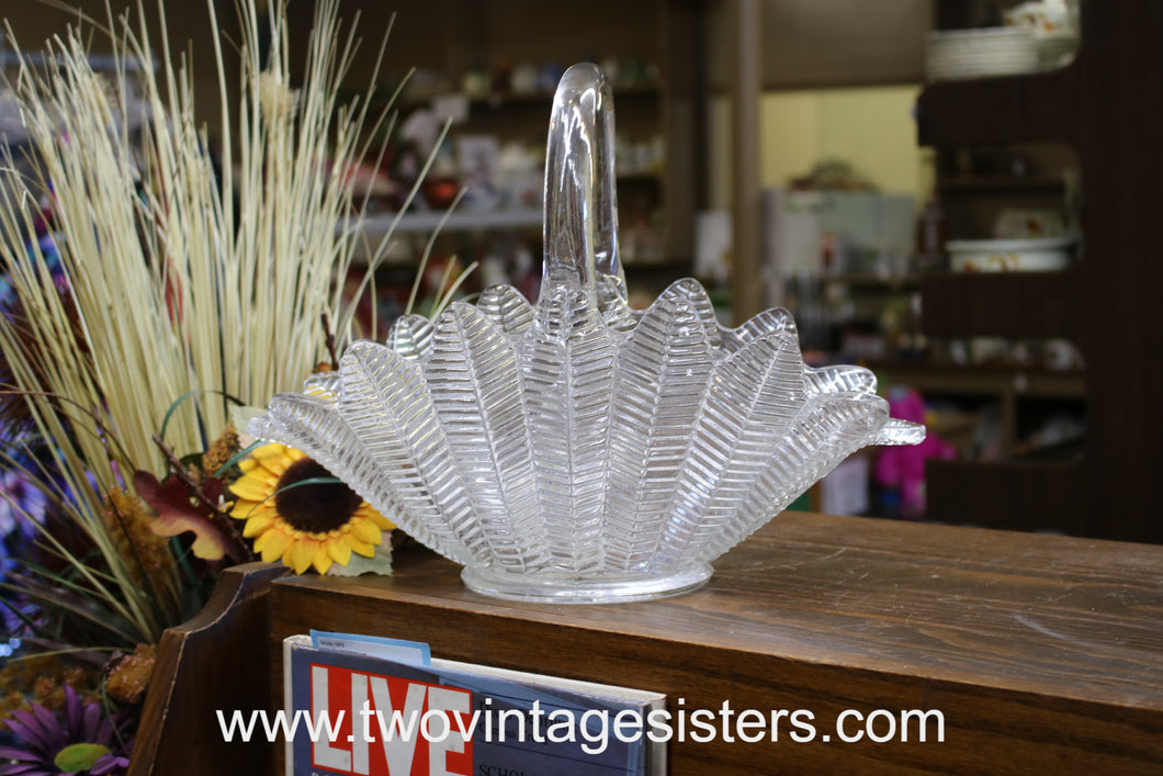 Leaves and Bubbles Crystal Glass Basket