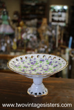 Load image into Gallery viewer, Lefton Violet Chintz Round Compote 650V