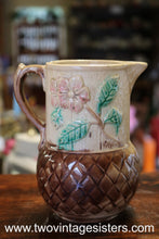 Load image into Gallery viewer, Marjolica Basketweave 19th Century Ceramic Pitcher

