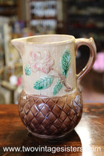 Load image into Gallery viewer, Marjolica Basketweave 19th Century Ceramic Pitcher
