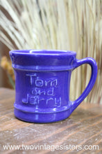 Load image into Gallery viewer, Pacific Pottery Tom &amp; Jerry Cobalt Blue Coffee Mug
