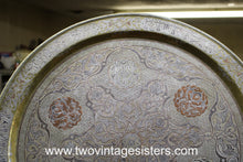Load image into Gallery viewer, Persian Silver Copper Hand Craft - Coffee Table Insert - Antique Home
