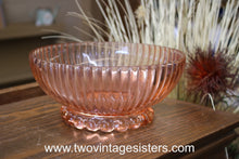 Load image into Gallery viewer, Petticoat Ribbed Pink Depression Glass Bowl & Cake Platter