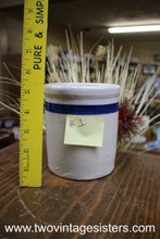 Load image into Gallery viewer, Primitive Roseville Ceramic Crock Blue Stripe - Collectible
