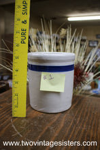 Load image into Gallery viewer, Primitive Roseville Ceramic Crock Blue Stripe - Collectible