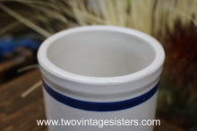 Load image into Gallery viewer, Primitive Roseville Ceramic Crock Blue Stripe - Collectible