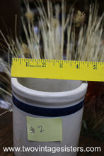 Load image into Gallery viewer, Primitive Roseville Ceramic Crock Blue Stripe - Collectible
