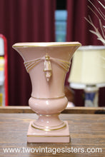 Load image into Gallery viewer, Princeton Trenton Pottery Mid Century Pink and Gold Urn Vase
