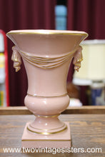 Load image into Gallery viewer, Princeton Trenton Pottery Mid Century Pink and Gold Urn Vase