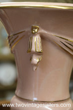 Load image into Gallery viewer, Princeton Trenton Pottery Mid Century Pink and Gold Urn Vase