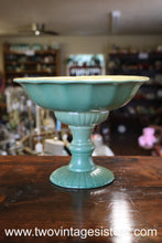 Load image into Gallery viewer, Red Wing Pottery Praire Green Ceramic Compote M5008
