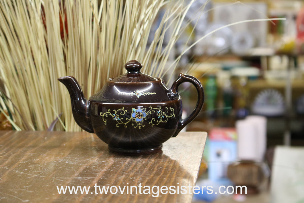 Redware Ceramic Teapot- Vintage Kitchen