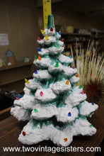 Load image into Gallery viewer, Retro Ceramic Christmas Tree Red Blue Orange Lights No Base