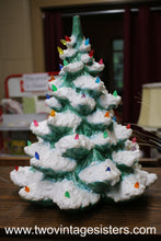 Load image into Gallery viewer, Retro Ceramic Christmas Tree Red Blue Orange Lights No Base