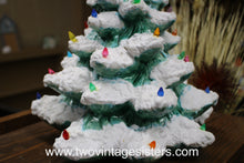 Load image into Gallery viewer, Retro Ceramic Christmas Tree Red Blue Orange Lights No Base