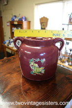 Load image into Gallery viewer, Robinson Ransbottom Pottery Burgundy Lidded Bean Crock
