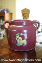 Load image into Gallery viewer, Robinson Ransbottom Pottery Burgundy Lidded Bean Crock
