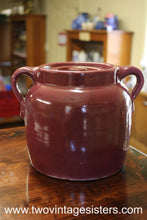 Load image into Gallery viewer, Robinson Ransbottom Pottery Burgundy Lidded Bean Crock