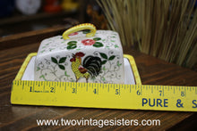 Load image into Gallery viewer, Rooster and Roses Ceramic Butter Dish
