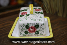 Load image into Gallery viewer, Rooster and Roses Ceramic Butter Dish
