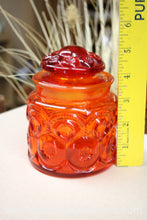 Load image into Gallery viewer, Smith Glass Moon Stars Amberina Cannister -Vintage Collectible
