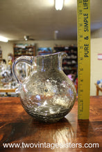 Load image into Gallery viewer, Smoked Black Crackle Glass Pitcher