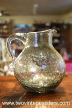 Load image into Gallery viewer, Smoked Black Crackle Glass Pitcher
