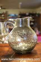 Load image into Gallery viewer, Smoked Black Crackle Glass Pitcher