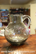 Load image into Gallery viewer, Smoked Black Crackle Glass Pitcher