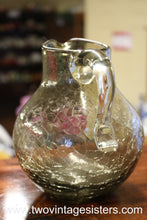 Load image into Gallery viewer, Smoked Black Crackle Glass Pitcher
