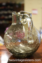 Load image into Gallery viewer, Smoked Black Crackle Glass Pitcher