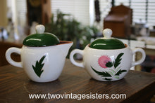 Load image into Gallery viewer, Stangl Pottery Thistle creamer and sugar set
