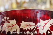 Load image into Gallery viewer, Teleflora Gifts Red Glass Bowl with Etched Leaves
