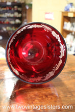 Load image into Gallery viewer, Teleflora Gifts Red Glass Bowl with Etched Leaves