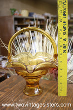 Load image into Gallery viewer, Viking Georgian Glass Art Amber Basket