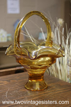 Load image into Gallery viewer, Viking Georgian Glass Art Amber Basket
