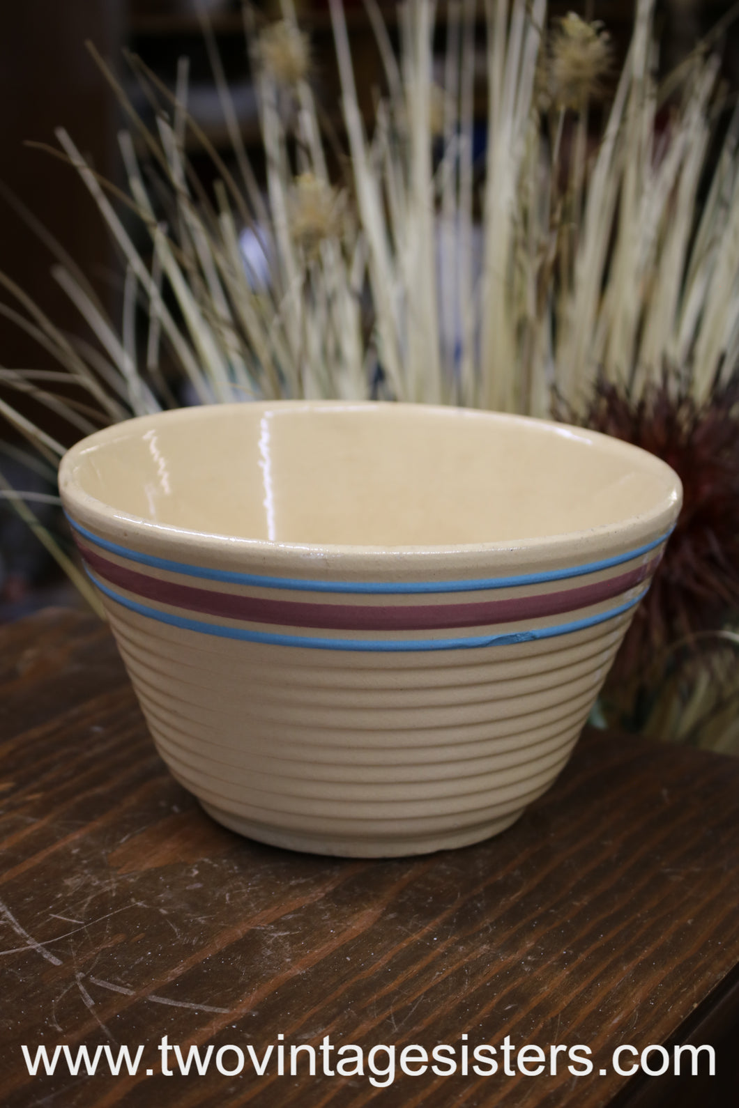 Watt Ribbed Ceramic Mixing Bowl #7 - Collectible
