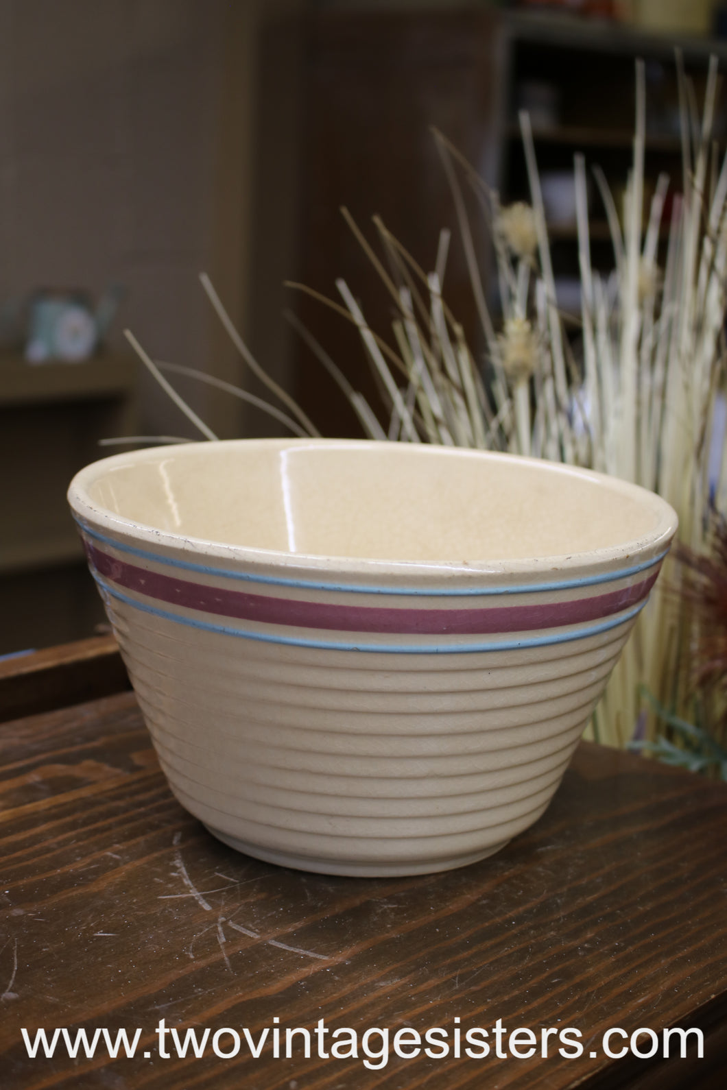 Watt Ribbed Ceramic Mixing Bowl #8 - Collectible