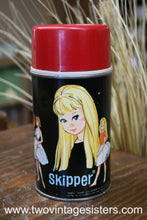 Load image into Gallery viewer, 1965 Barbie Midge Skipper Black Thermos - Vintage Collectible
