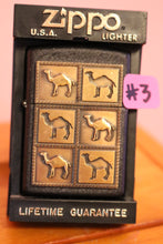 Load image into Gallery viewer, 1994 Zippo Camel Herd Black Crackle Brass Raised Emblem Sealed
