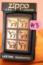 Load image into Gallery viewer, 1994 Zippo Camel Herd Black Crackle Brass Raised Emblem Sealed
