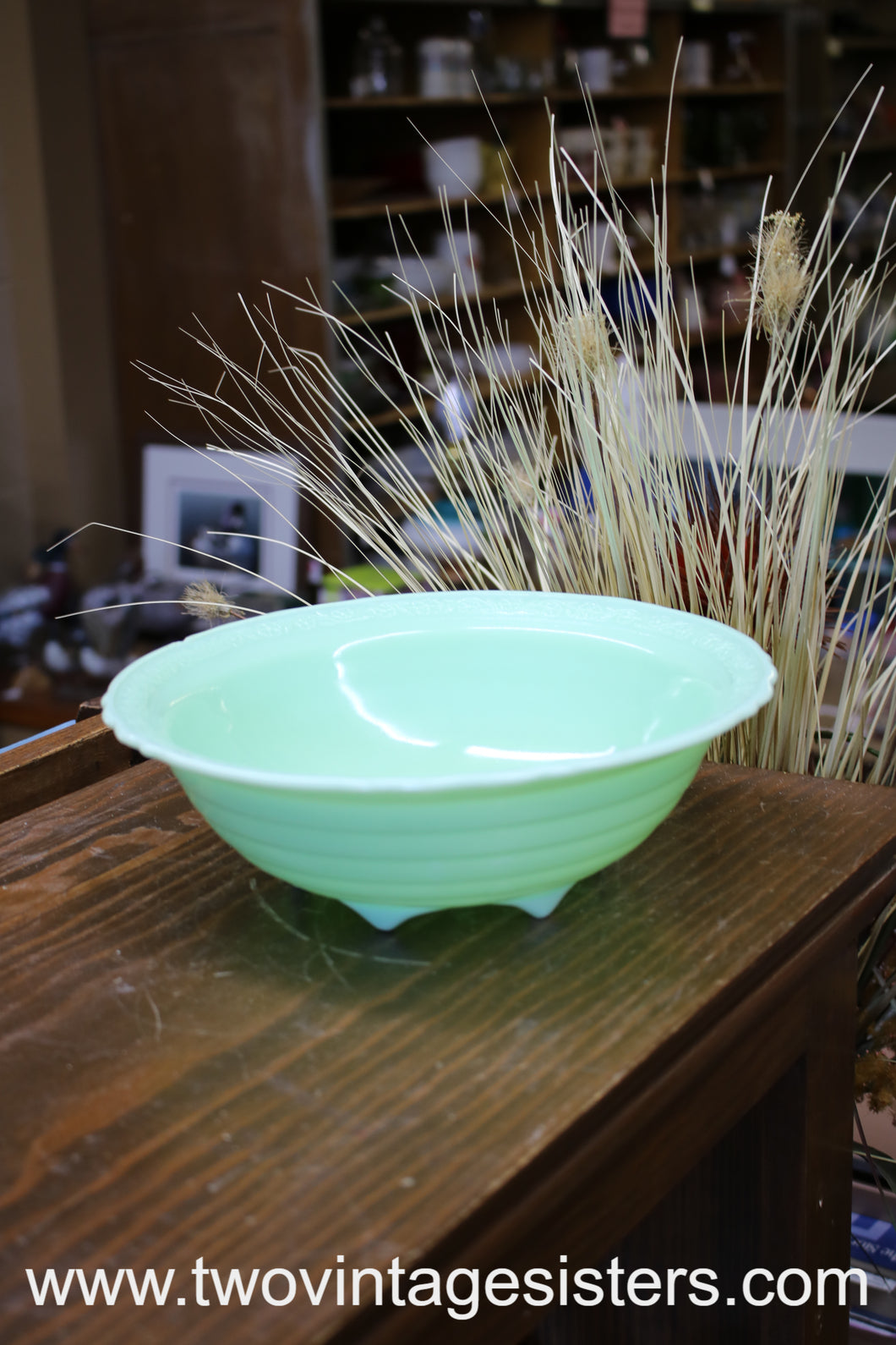 Jadeite Floral Kitchen Bowl 9 Inch