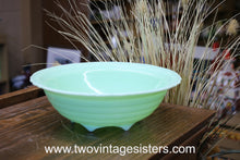Load image into Gallery viewer, Jadeite Floral Kitchen Bowl 9 Inch