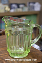 Load image into Gallery viewer, Anchor Hocking Colonial Uranium Vaseline Glass Creamer Pitcher
