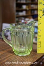 Load image into Gallery viewer, Anchor Hocking Colonial Uranium Vaseline Glass Creamer Pitcher
