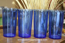 Load image into Gallery viewer, Four Cobalt Blue Depression Glass Juice Cups
