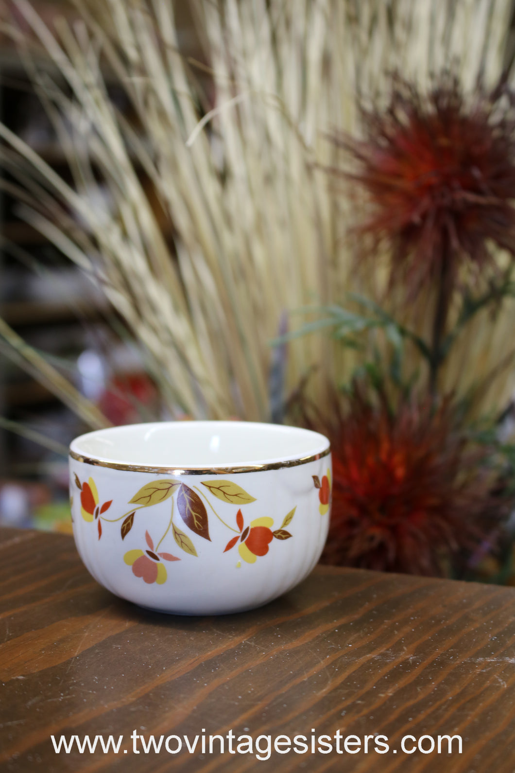 Custard Cups Halls Superior Kitchenware Jewel Tea Autumn Leaf